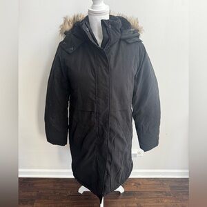 Falls Creek Women's Black Parka Coat with Fur Hood